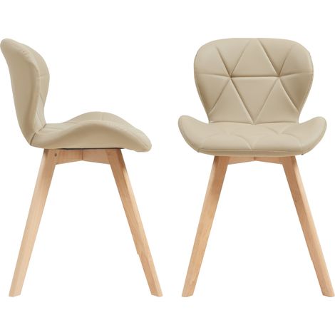 Set di 2 sedie da pranzo 78 x 47 x 52 cm design moderno soggiorno/cucina beige 030009635