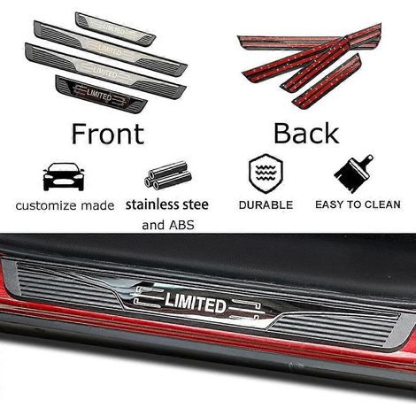 Bande de protection de seuil de porte latérale pour Toyota Tacoma 2017-2024, autocollant de seuil, pédale de bienvenue, 4 pièces ( ) (1/5)