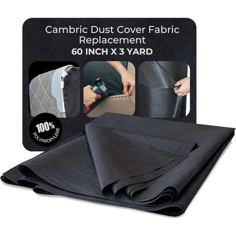 Housse de protection anti-poussière en batiste noire 60" x 3 yd pour canapés . fauteuils . sommiers à ressorts pour lits doubles et queen size. Cache le cadre intérieur et les agrafes des meubles. (1/5)