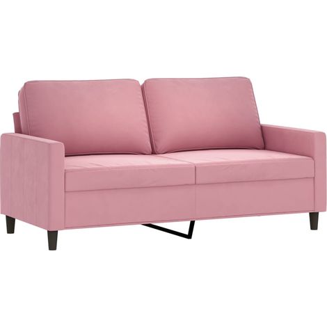 Divano a 2 Posti Rosa 140 cm in Velluto vidaXL 393940 (1/5)