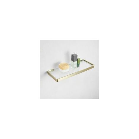Étagère De Salle de Bain en Verre, Or Brossé, 55 cm, Rectangulaire