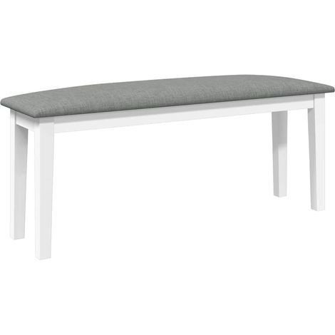 Panca 110 cm Bianco in Legno Massello di Hevea vidaXL (1/5)