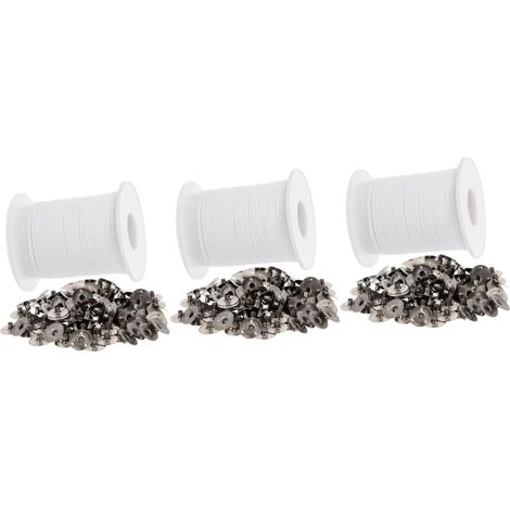 3 Ensembles Mèches de Bougie Coton pour DIY Lot Mèches et Supports pour Fabrication de Bougies Artisanales (1/5)