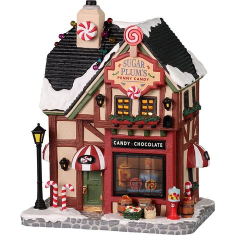 Caramelle Penny di Sugar Plum, edificio luminoso per villaggio di Natale in Porcellana‎ (1/3)