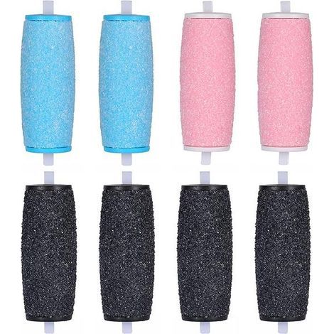 Packung mit 8 extra großen Ersatzwalzen für Scholl Velvet Smooth Elektroschleiferköpfe. (1/5)