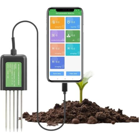 Testeur de sol intelligent 7 en 1 – Mesure pH, humidité, température – Technologie capteur avancée – Pour sols secs et humides