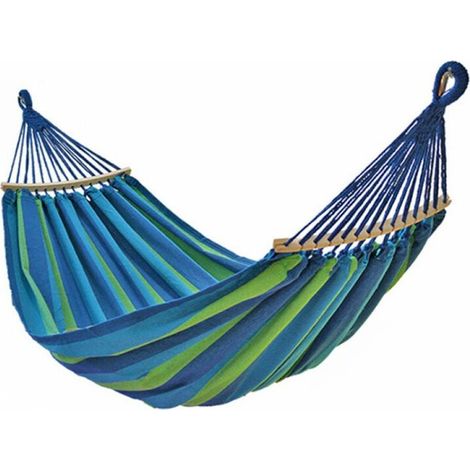 Einzelhängematte Hängematte, 200100cm, 1 Person, atmungsaktiv, ideal für Camping oder Garten, blau-