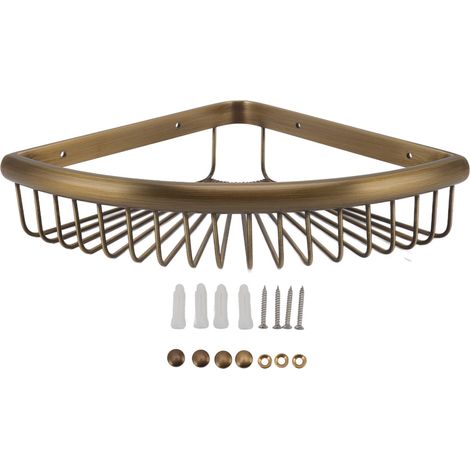 Étagère d'angle de douche en laiton, étagère de rangement triangulaire, organisateur de salle de bain (1/5)