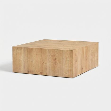 Quadratischer Couchtisch in Marmoroptik Prizma - Eiche