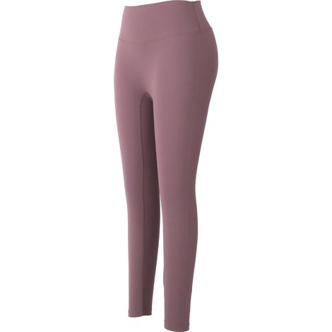 Pantalon de yoga taille haute pour femme, gainant, idéal pour le sport et le fitness, en nylon, rose poudré. (1/5)