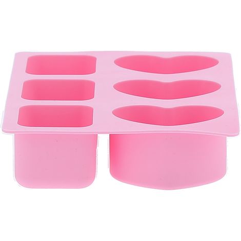 Moule à gâteau rectangulaire en forme de cœur à 6 grilles, moule à savon en silicone, outil de cuisson pour la cuisine et la pâtisserie à domicile (1/5)