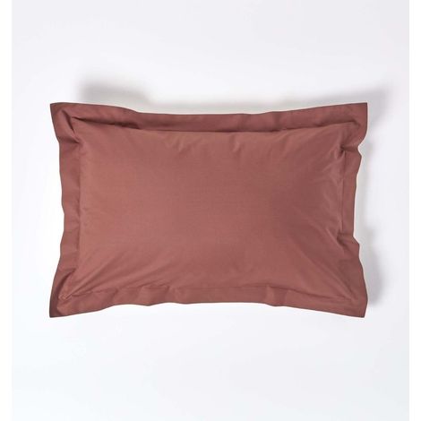 HOMESCAPES Taie d'Oreiller en coton égyptien Chocolat - 200 fils (1/4)