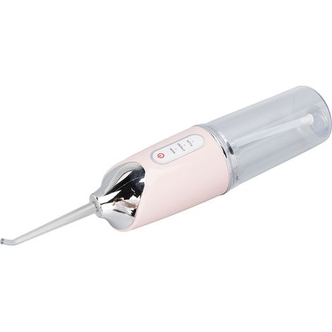 Hydropulseur électrique buccal, 3 modes, 4 embouts, rotation à 360°, haute fréquence, nettoyage dentaire, rose, anglais (1/5)