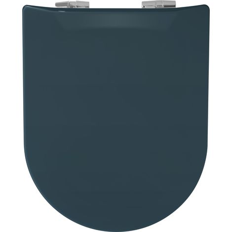 Abattant WC Wood Slim Bleu astral Mat - descente assistée - déclipsable