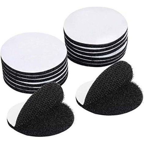 15 Pièces Noir Scratch Autocollant Double Face,Bande Auto-Adhésif, Adhesif Double Face Extra Fort, Rond (5 x 5cm) (1/4)