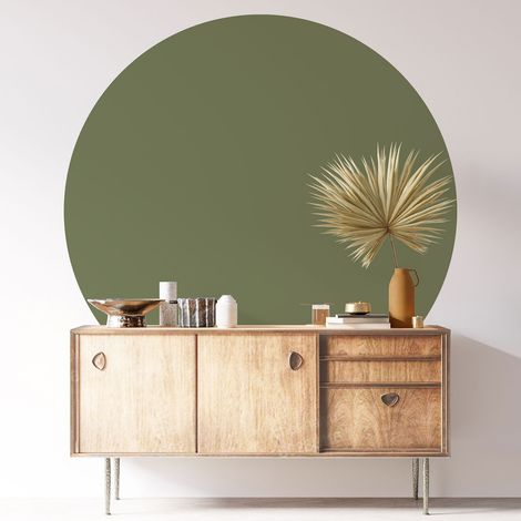Sticker mural rond / cercle - Couleur Tendance - Diamètre 60 cm - Adhésif MAT (1/3)