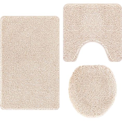 Maison Exclusive - Set di tappetini antiscivolo per il bagno 3 pz Crema 50 x 80 cm (1/5)