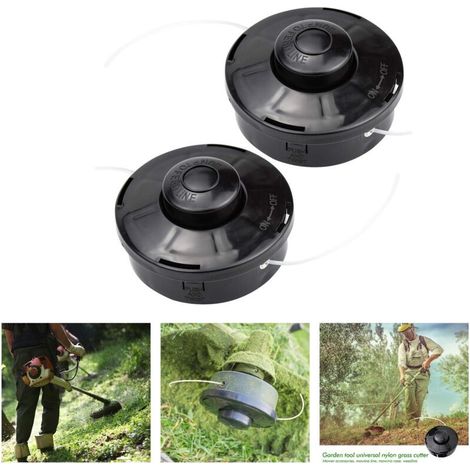 Set of 2 Universal Brush Cutter Heads M10 x 1.25, Nylon Replacement Spool, Universal Petrol Brush Cutter Spool Head Compatible with Garden Petrol Trimmer (1/5)