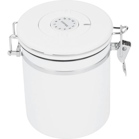 Boîte à café hermétique de 1,4 L avec soupape d'échappement, en acier inoxydable, format moyen, boîte à thé (1/5)
