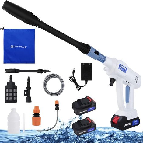 Nettoyeur haute pression Nettoyeur à pression mobile Pistolet à eau Avec 2X batteries Li-Ion