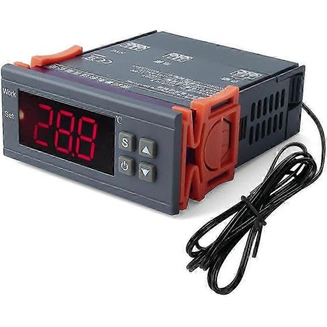 Contrôleur de température numérique LCD MH-1210W, thermostat à thermocouple, thermomètre à sonde, plage de température : -50 à 110 °Crxkf (1/4)