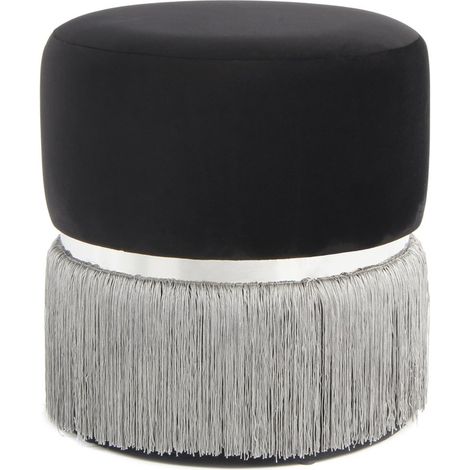 Pouf Rebecca con frange e anello d'argento (1/3)