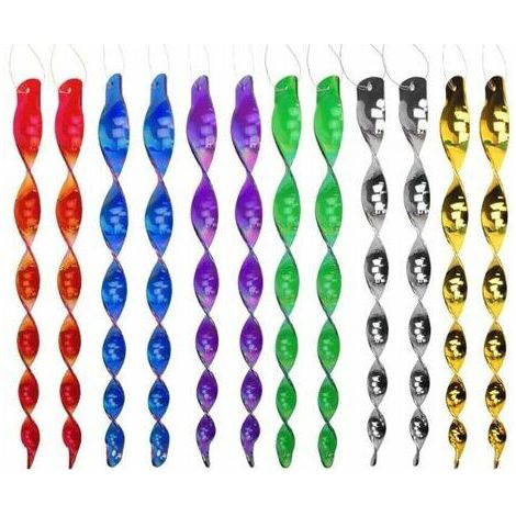HOXILEELEO - Kit de 12 répulsifs à oiseaux – Épouvantail spiralé rotatif de 30 cm – Réflexion à 360° – Non toxique et écologique – 6 couleurs (1/4)