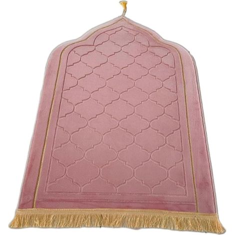Islamischer Gebetsteppich, Reise-Gebetsteppich, Ramadan-Geschenke, Dekoration, Gebetsteppich, Knieteppich, Flanell, weich, dick, Gebetsmatte-pink (1/5)