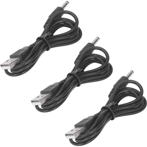 Lot de 3 câbles d'alimentation USB (prise jack 3,5 x 1,35 mm) pour ventilateur, téléphone et haut-parleur (5 V CC). (1/5)