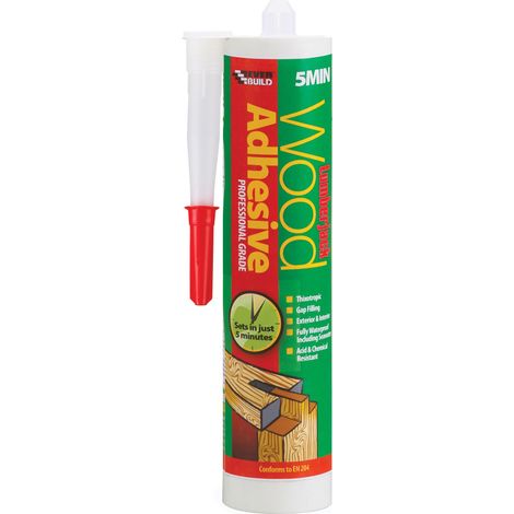 Everbuild Lumberjack 5-Minute Polyurethane Wood Adhesive Gel, 310ml (Twin Pack)