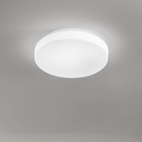 Plafoniera Moderna Metallo Vetro Bianco Led 18W Dimmerabile Ip20 (1/2)