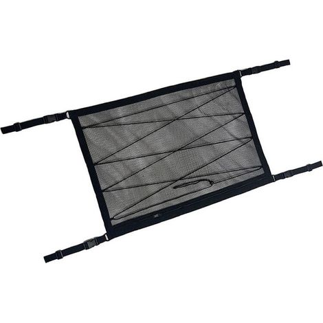 70x50cm Car Storage Net, Universal Car Roof Bag with Zipper, Black Luggage Storage Net for Car SUV Ceiling (Drawstring Net) (1/4)