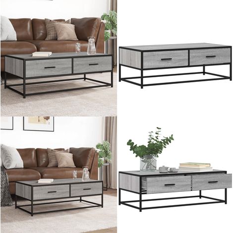 vidaXL Couchtisch Grau Sonoma 100x50x35 cm Holzwerkstoff und Metall (1/5)