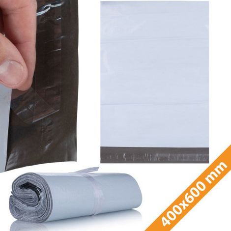 Pochette D Expédition - 400 X 600 Mm - LDPE 50 µm - Étanche Autocollante - Blanc Opaque - Lot De 100 (1/5)