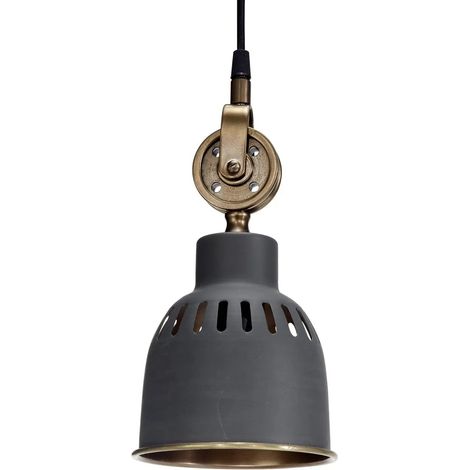[GEBRAUCHT] B-Ware Pr Home Hängelampe Pendelleuchte Lampe Cleveland Grau Messing Metall