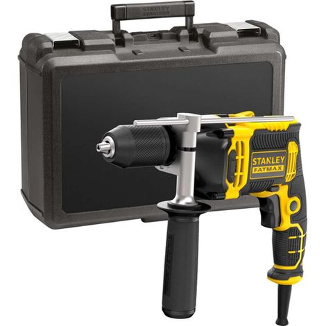 Stanley – Taladro percutor 750W con cable – Mandril 13mm – Modo percutor para perforación en obra – Empuñadura ajustable antideslizante (1/2)