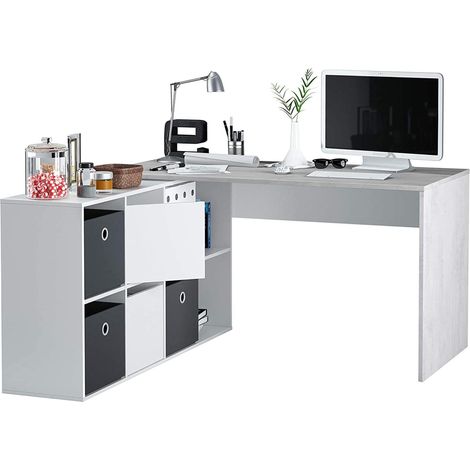 Tendencio – Bureau modulable avec module de rangement – Longueur 136-203 cm – Hauteur 74 cm – Profondeur 33 cm – Fabrication européenne