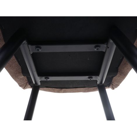 Tabouret de bar HWC-H72, repose-pieds tissu/textile en acier - brun
