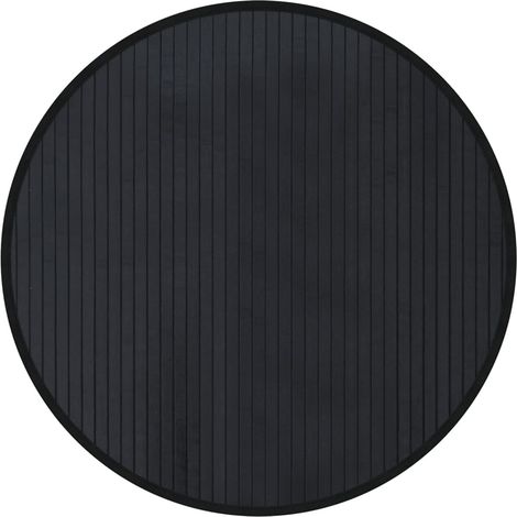 vidaXL Tappeto Rotondo Nero 60 cm in Bambù