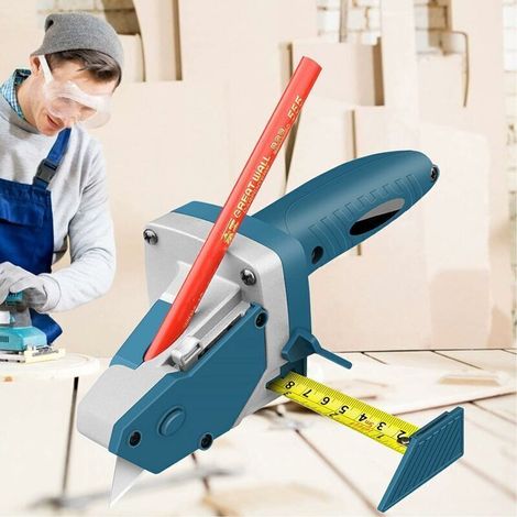 JSSEVN - Drywall Cutter, Hand Tool with Measuring Tape, Panel Cutting Tool for Measuring, Marking and Cutting Drywall (1/4)