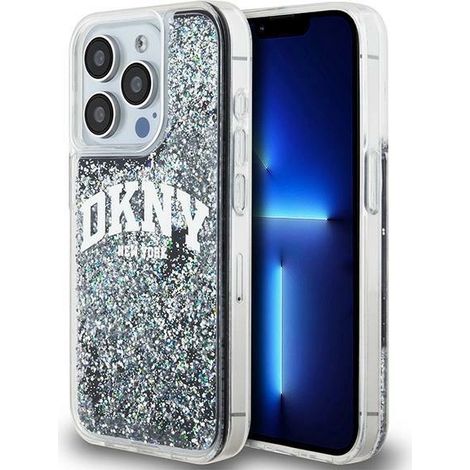 Dkny DKHCP13LLBNAEK iPhone 13 Pro / 136.1 schwarze/schwarze Hartschalen-Hülle mit Flüssigglitzer und großem Logo (1/5)