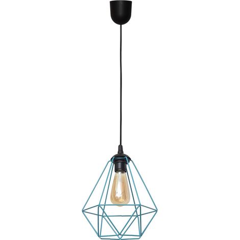 Helam KARO Plafonnier Wire Frame Noir, Turquoise 24cm