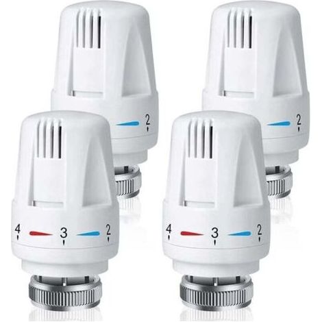 NALOOKAMIC Lot De 4 Vanne Thermostatique Radiateur, Tête Thermostatique Radiateur M30 x 1,5, Robinet Thermostatique Radiateur pour La Maison Et Le Bureau, Remplacement de Thermostat de Radiateur (1/5)