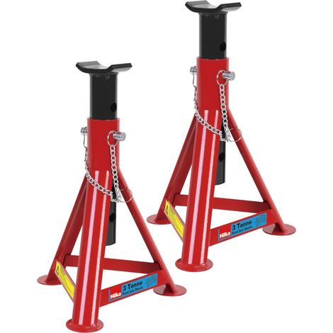 HEAVY DUTY HILKA 2 TON TONNE FIXED AXLE STAND STANDS LIFT JACK 2T RED 82430020