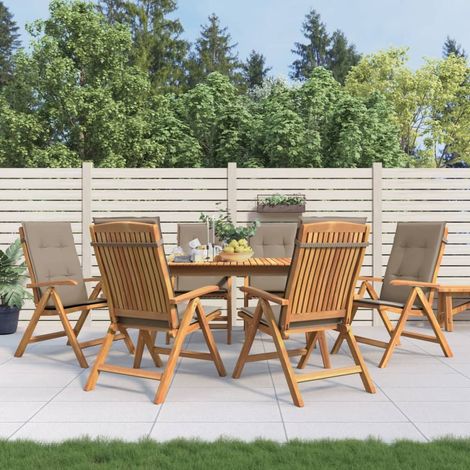 Gartenstühle mit Kissen 6 Stk. Massivholz Teak (1/5)