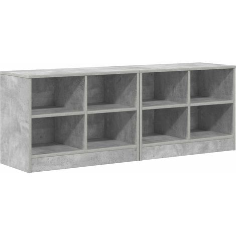 Mueble cama con estante 2 pcs Gris Hormigón 66 x 33 x 48 cm vidaXL