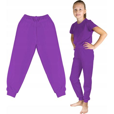 Pantalon de survêtement en coton pour enfant, violet universel (1/2)