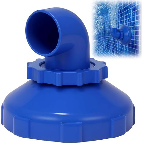 Buse d'entrée de piscine rotative à 360°, 32 mm, bleue, buse de piscine coudée, buse d'entrée, buse de retour, accessoires, convient pour Intex et Bestway et piscines intérieures (1/5)