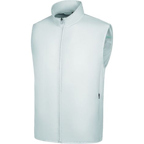Gilet rafraîchissant, vêtement climatisé, chaud et respirant pour le travail par temps chaud, Gris argenté 4XL [Ventilateur non inclus] (1/5)