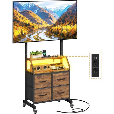 Support TV sur Pied avec roulettes 32-75 Pouces Meuble TV roulettes (1/5)